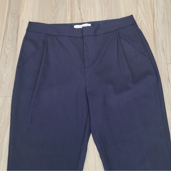 Everlane Dark Blue Pleated Wool Dress Pants Straight-Leg Classic Size 8 - Picture 2 of 7